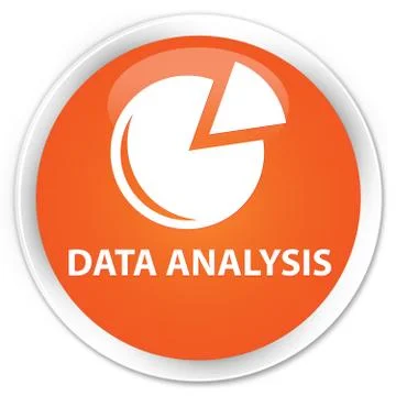 Data analysis (graph icon) premium orange round button Stock Illustration