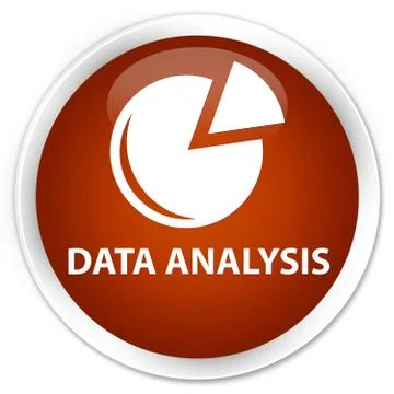Data analysis (graph icon) premium brown round button Stock Illustration
