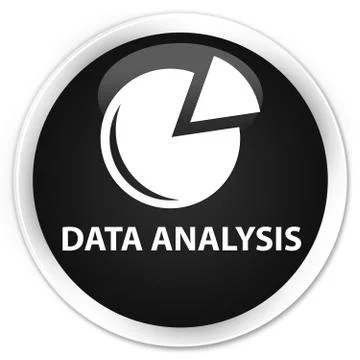Data analysis (graph icon) premium black round button Stock Illustration