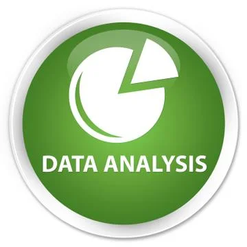 Data analysis (graph icon) premium soft green round button Stock Illustration