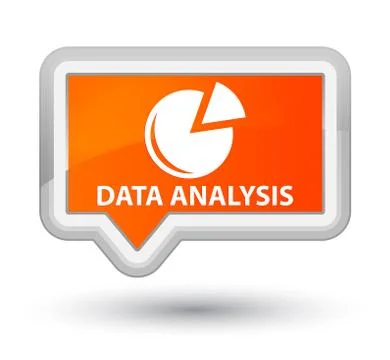 Data analysis (graph icon) prime orange banner button Stock Illustration