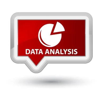 Data analysis (graph icon) prime red banner button Stock Illustration