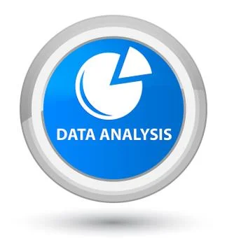 Data analysis (graph icon) prime cyan blue round button Stock Illustration