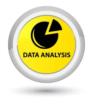 Data analysis (graph icon) prime yellow round button Stock Illustration