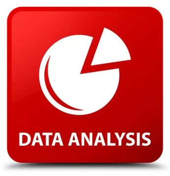 Data analysis (graph icon) red square button Stock Illustration