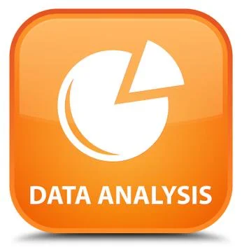 Data analysis (graph icon) special orange square button Stock Illustration