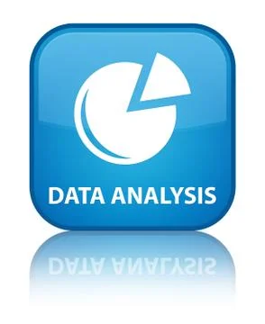 Data analysis (graph icon) special cyan blue square button Stock Illustration
