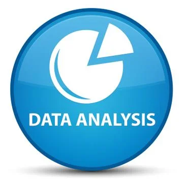 Data analysis (graph icon) special cyan blue round button Stock Illustration