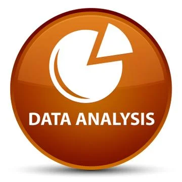 Data analysis (graph icon) special brown round button Stock Illustration