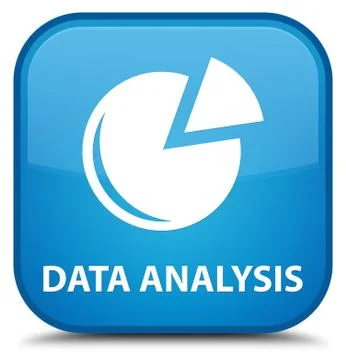 Data analysis (graph icon) special cyan blue square button Stock Illustration