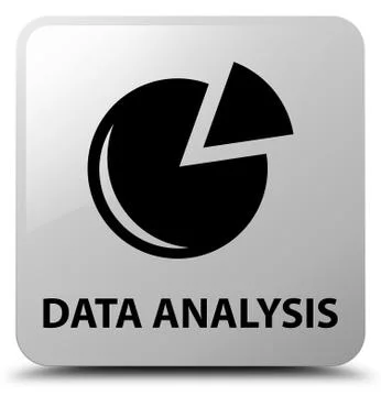 Data analysis (graph icon) white square button Stock Illustration