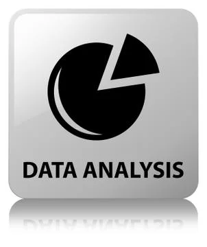 Data analysis (graph icon) white square button Stock Illustration