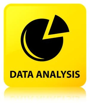 Data analysis (graph icon) yellow square button Stock Illustration