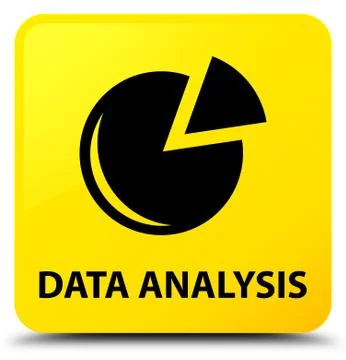 Data analysis (graph icon) yellow square button Stock Illustration