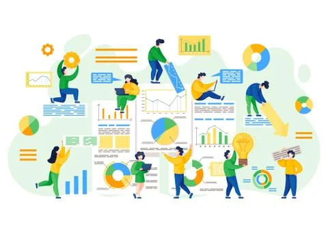 Data Analysis, Graphics and Charts, Statistics Illustrazione stock