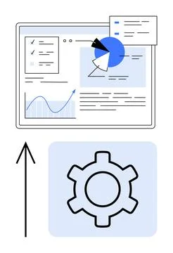 Data Analysis with Graphs and Charts Enhancing Workflow Efficiency and Growth 스톡 일러스트