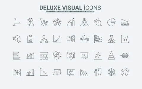 Data analysis graphs with up and down arrow, economy or trend charts line icons Stock Illustration