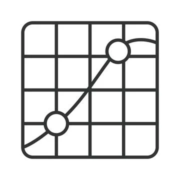 Data analysis grid graph icon in line design. Data, analysis, statistics, graph イラスト素材