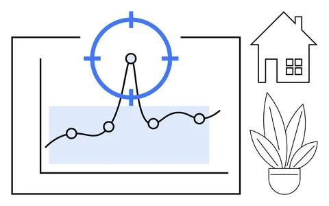 Data Analysis with Growth Concept, Real Estate, and Home Environment Elements イラスト素材