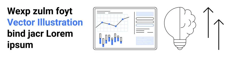 Data Analysis Growth Insight with Graphs and Innovation Idea Concept Stock Illustration