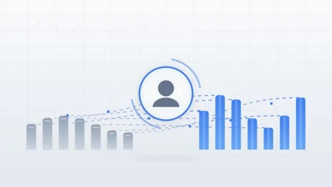 Data Analysis Human Icon Connecting Bar Charts Growth Statistics Concept Stock Footage 346660883
