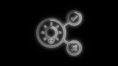 Data Analysis Hypothesis Outline Icon in HD Video Neon Animation Stock Footage 304554035