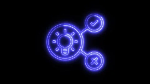 Data Analysis Hypothesis Outline Icon in HD Video Neon Animation Stockbeeldmateriaal 304554036