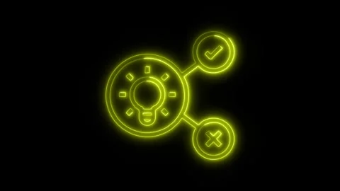 Data Analysis Hypothesis Outline Icon in HD Video Neon Animation 動画素材 304554041
