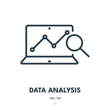 Data Analysis Icon. Analytics, Report, Graph. Editable Stroke. Simple Vecto.. Illustrazione stock