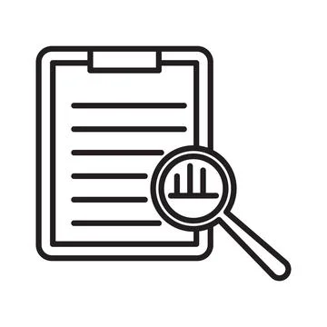 Data analysis icon Black line art vector イラスト素材