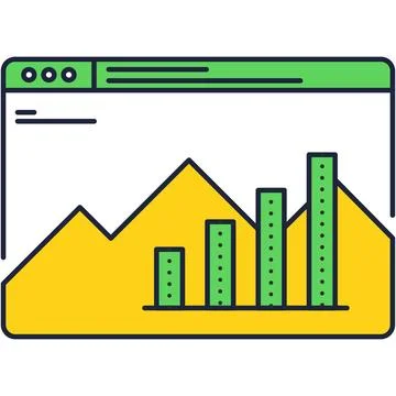 Data analysis icon business research flat vector Stock Illustration