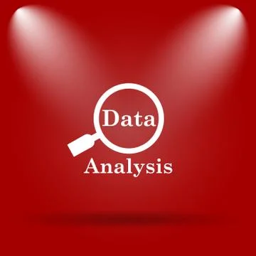 Data analysis icon. Flat icon on red background.. Stock Illustration