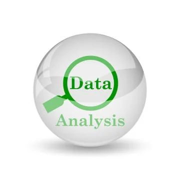 Data analysis icon. Internet button on white background.. 스톡 일러스트