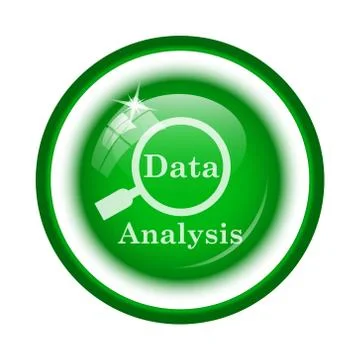 Data analysis icon. Internet button on white background.. Illustrazione stock