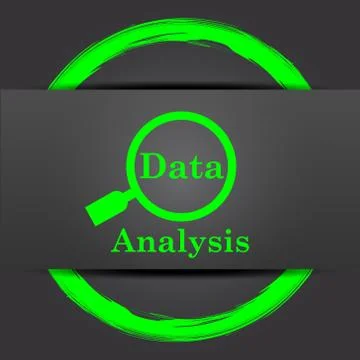 Data analysis icon. Internet button with green on grey background.. Stock Illustration