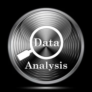 Data analysis icon. Internet button on black background.. Stock Illustration
