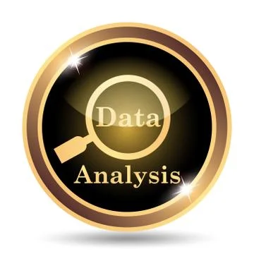 Data analysis icon. Internet button on white background.. Illustrazione stock