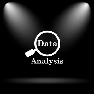 Data analysis icon. Internet button on black background.. Illustrazione stock