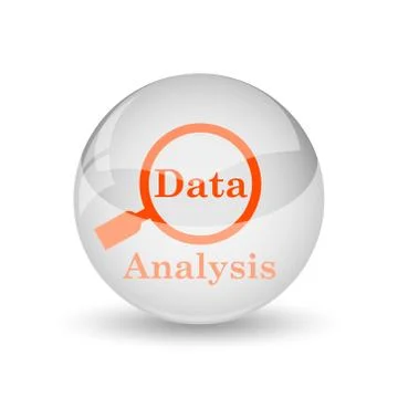 Data analysis icon. Internet button on white background.. Illustrazione stock