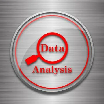 Data analysis icon. Internet button on metallic background.. Stock Illustration
