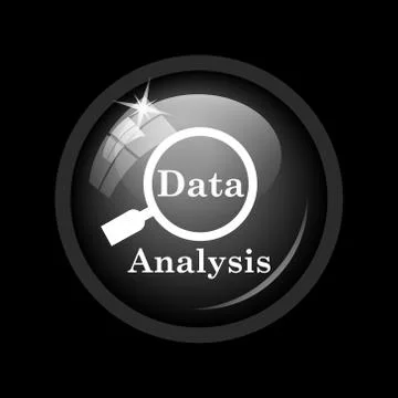 Data analysis icon. Internet button on black background. . Stock Illustration