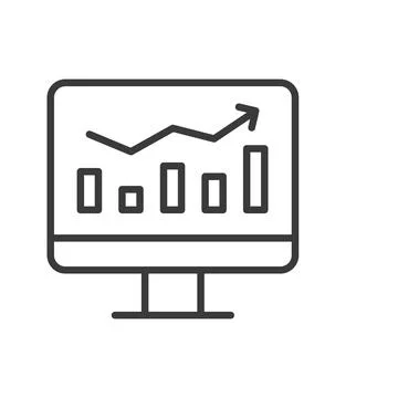 Data analysis icon in line design. Data, analysis, statistics, information Illustrazione stock