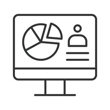 Data analysis icon in line design. Business report, user statistics, marketing Stock Illustration