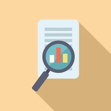 Data analysis icon with magnifying glass Illustrazione stock