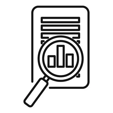 Data analysis icon with magnifying glass Stock Illustration