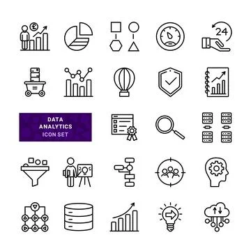 Data analysis icon set. Stock Illustration