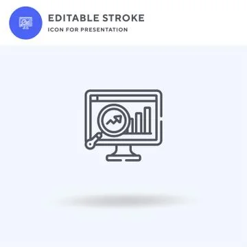 Data Analysis icon vector, filled flat sign, solid pictogram isolated on white Stock Illustration