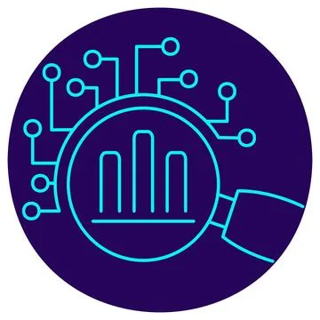 Data analysis icon. Vector pictogram with thin lines Stock Illustration