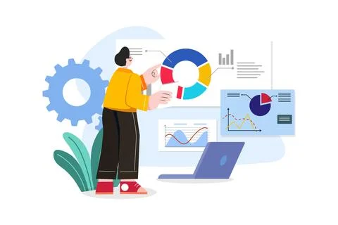 Data analysis Illustration concept on white background イラスト素材