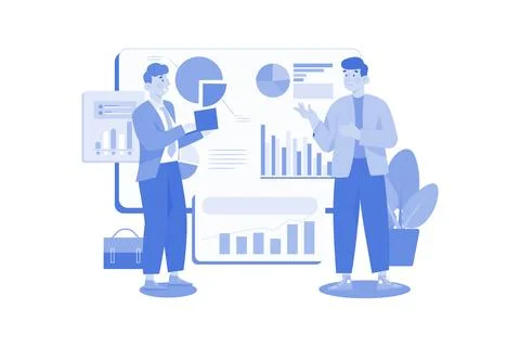 Data Analysis Illustration concept on a white background Stock Illustration